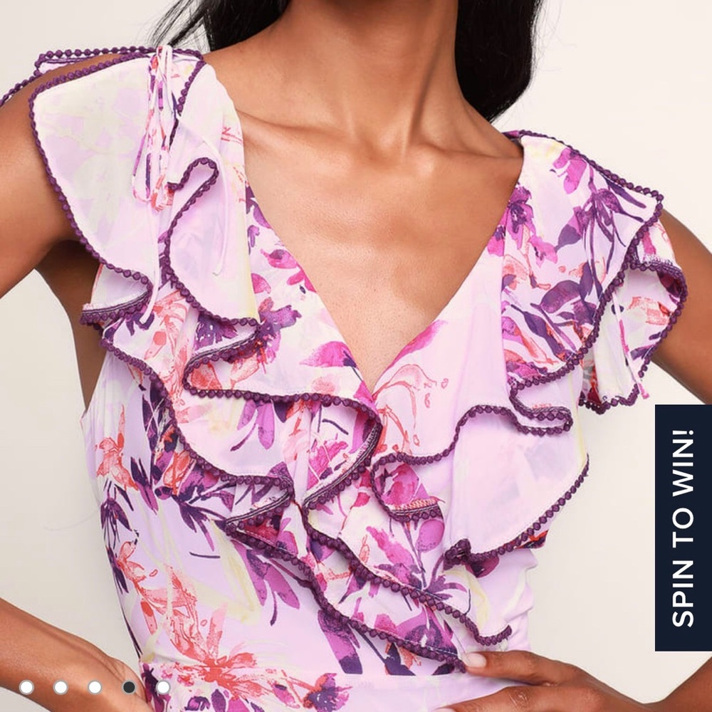 Lulus lavender floral maxi dress in size S - Picture 4 of 8